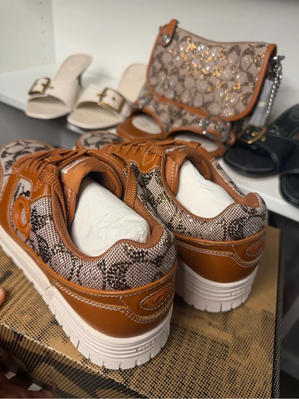 NEW In Box! Coach Crystal Burnished Amber SoHo Sneakers Women’s Size 9.5